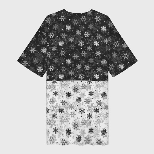 Платье-футболка 3D С Новым Годом дед мороз и олень, цвет 3D печать - фото 2