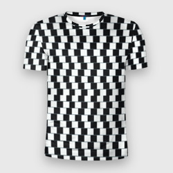 Мужская футболка 3D Slim Шахматная Иллюзия Искажения