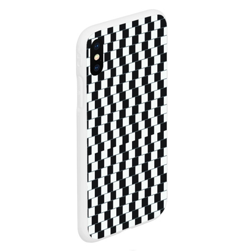Чехол для iPhone XS Max матовый Шахматная Иллюзия Искажения, цвет белый - фото 3