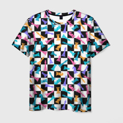 Мужская футболка 3D Разноцветные Шахматные Фигуры