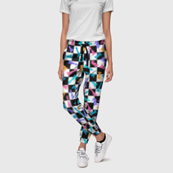 Женские брюки 3D Разноцветные Шахматные Фигуры - фото 2