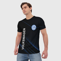 Мужская футболка 3D Volkswagen, Фольксваген sport - фото 2