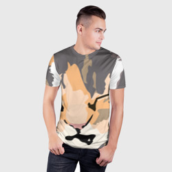 Мужская футболка 3D Slim Камуфляжный кот - фото 2
