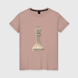 Женская футболка хлопок Шахматная фигура Белый король