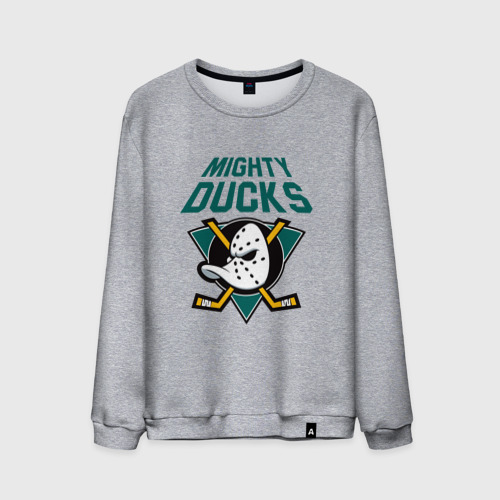 Мужской свитшот хлопок Анахайм Дакс, Mighty Ducks, цвет меланж