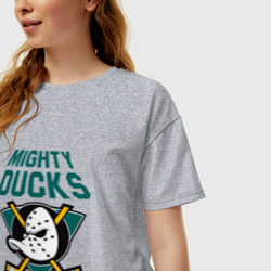 Женская футболка хлопок Oversize Анахайм Дакс, Mighty Ducks - фото 2