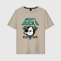 Женская футболка хлопок Oversize Анахайм Дакс, Mighty Ducks