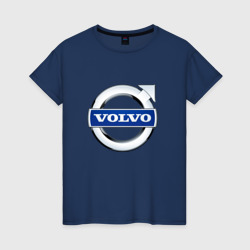 Женская футболка хлопок Volvo, логотип