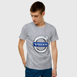 Мужская футболка хлопок Volvo, логотип - фото 2