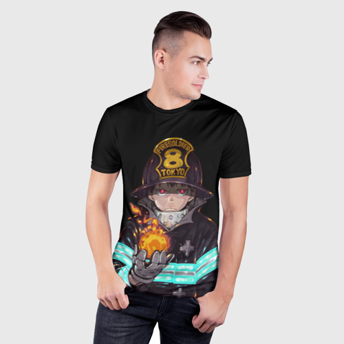 Мужская футболка 3D Slim Кусакабэ Синра Пламенная бригада, цвет 3D печать - фото 3