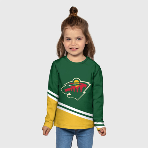 Детский лонгслив 3D Minnesota Wild NHL, цвет 3D печать - фото 5