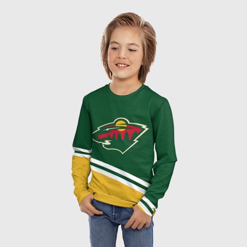 Детский лонгслив 3D Minnesota Wild NHL, цвет 3D печать - фото 3