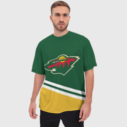 Мужская футболка oversize 3D Minnesota Wild NHL - фото 2