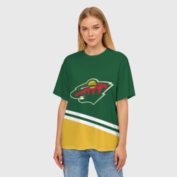 Женская футболка oversize 3D Minnesota Wild NHL - фото 2