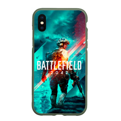 Чехол для iPhone XS Max матовый Battlefield 2042 игровой арт