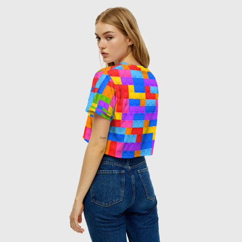 Женская футболка Crop-top 3D Лего-го, цвет 3D печать - фото 5