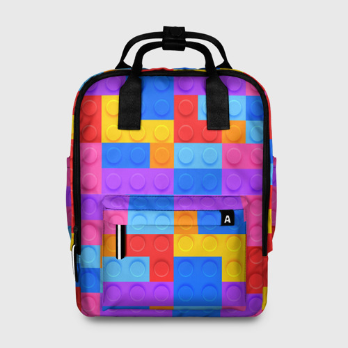Женский рюкзак 3D с принтом Лего-го, вид спереди #2