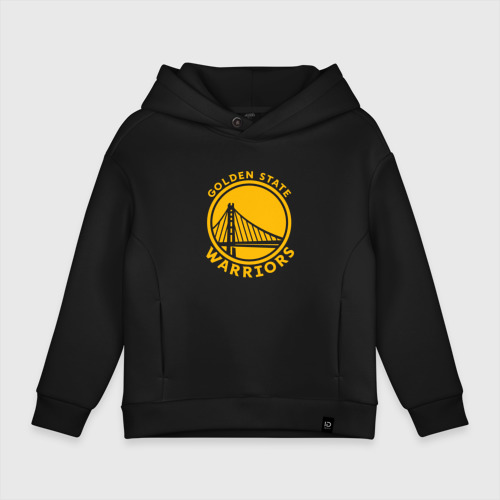 Детское худи Oversize хлопок Golden state Warriors NBA, цвет черный