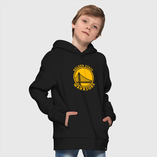 Детское худи Oversize хлопок Golden state Warriors NBA, цвет черный - фото 9