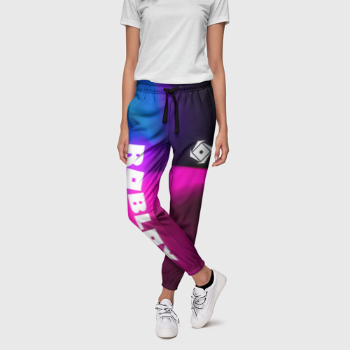 Женские брюки 3D Роблокс лого х эмблема, цвет 3D печать - фото 3