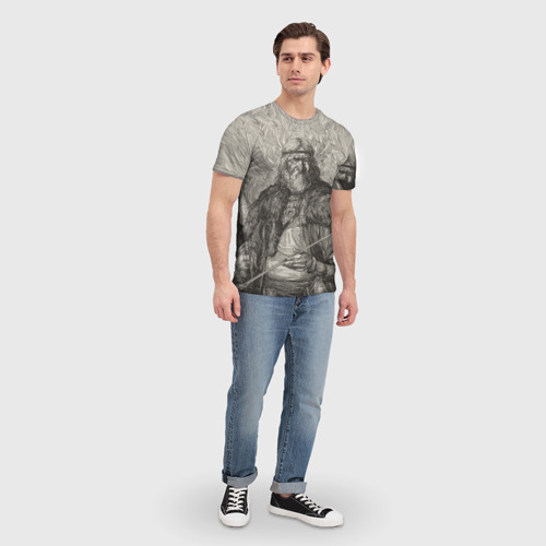 Мужская футболка 3D с принтом ScandinavianWarrior, вид сбоку #3