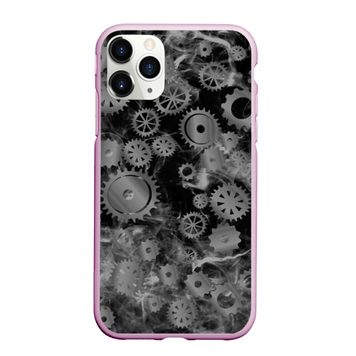 Чехол для iPhone 11 Pro Max матовый Механизм и дым, стимпанк, цвет розовый
