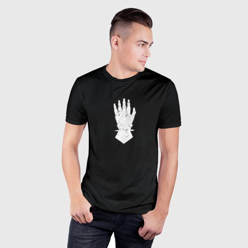 Мужская футболка 3D Slim с принтом Железные руки (цвета легиона), фото на моделе #1