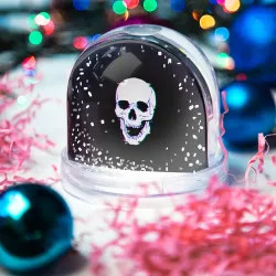 Игрушка Снежный шар Неоновый светящийся череп - фото 3