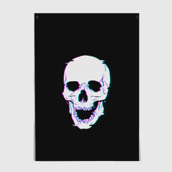 Постер Неоновый светящийся череп