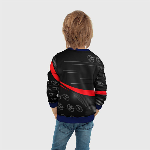 Детский свитшот 3D с принтом ТОЙОТА / TOYOTA RED LINES, вид сзади #2