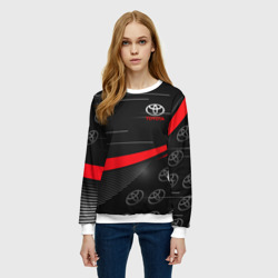 Женский свитшот 3D Тойота Toyota red lines - фото 2