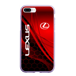 Чехол для iPhone 7Plus/8 Plus матовый Lexus red geometry Лексус
