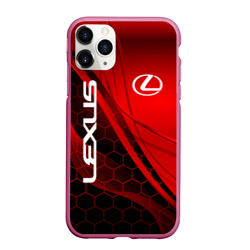 Чехол для iPhone 11 Pro Max матовый Lexus red geometry Лексус