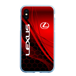 Чехол для iPhone XS Max матовый Lexus red geometry Лексус