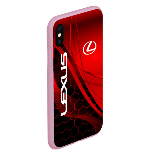 Чехол для iPhone XS Max матовый Lexus red geometry Лексус, цвет розовый - фото 3