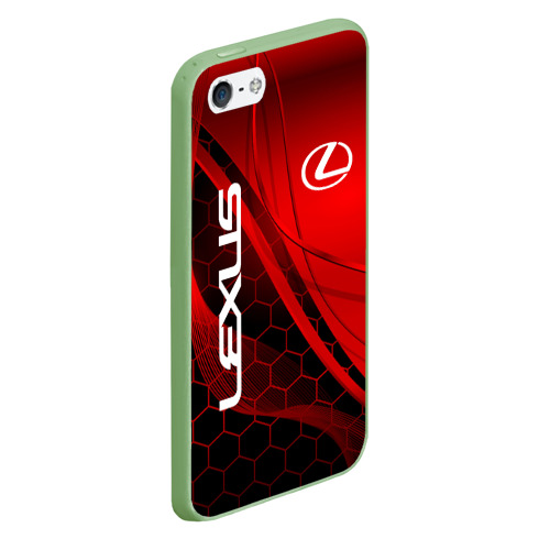 Чехол для iPhone 5/5S матовый Lexus red geometry Лексус, цвет салатовый - фото 3