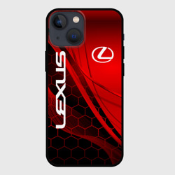 Чехол для iPhone 13 mini Lexus red geometry Лексус