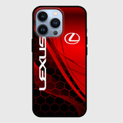 Чехол для iPhone 13 Pro Lexus red geometry Лексус