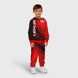 Детский костюм с толстовкой 3D Lexus red geometry Лексус - фото 2