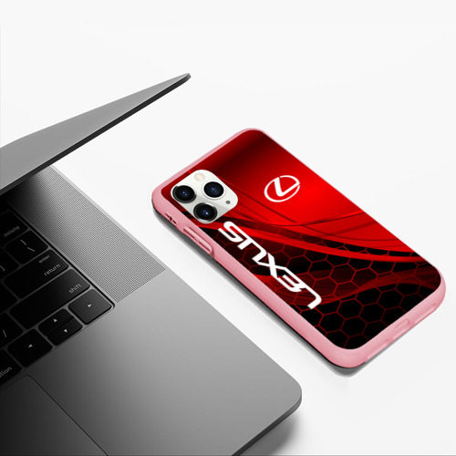 Чехол для iPhone 11 Pro Max матовый с принтом LEXUS RED GEOMETRY | ЛЕКСУС, фото #5