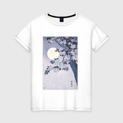 Женская футболка хлопок Охара Косон "Цветущая вишня в лунную ночь" 1932
