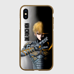 Чехол для iPhone XS Max матовый Металлическое тело Геноса One Punch-Man