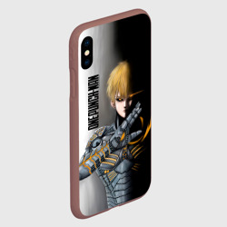Чехол для iPhone XS Max матовый Металлическое тело Геноса One Punch-Man - фото 2