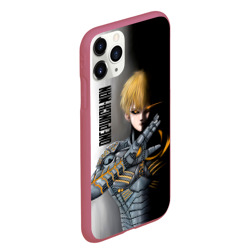 Чехол для iPhone 11 Pro Max матовый Металлическое тело Геноса One Punch-Man - фото 2