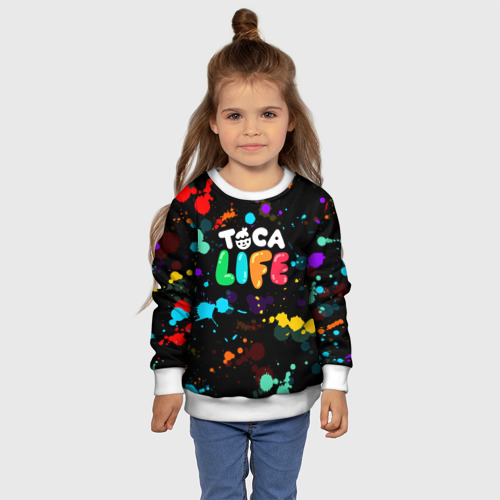 Детский свитшот 3D Toca Boca Rainbow paints Тока бока радужные краски, цвет 3D печать - фото 7