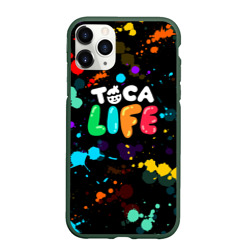 Чехол для iPhone 11 Pro матовый Toca Boca Rainbow paints Тока бока радужные краски