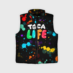 Детский жилет утепленный 3D Toca Boca Rainbow paints Тока бока радужные краски