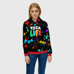 Женская толстовка 3D Toca Boca Rainbow paints Тока бока радужные краски - фото 2