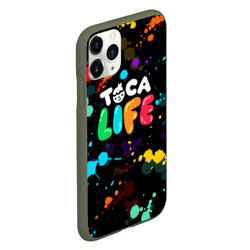 Чехол для iPhone 11 Pro матовый Toca Boca Rainbow paints Тока бока радужные краски - фото 2