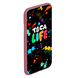 Чехол для iPhone XS Max матовый Toca Boca Rainbow paints Тока бока радужные краски - фото 2